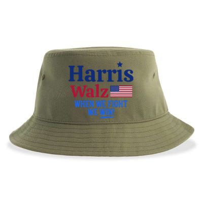 Kamala Harris Tim Walz When We Fight We Win Sustainable Bucket Hat