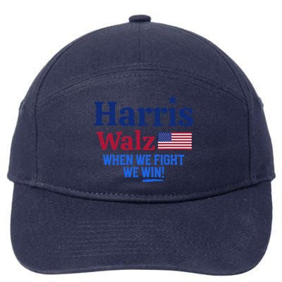 Kamala Harris Tim Walz When We Fight We Win 7-Panel Snapback Hat