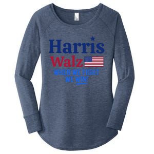 Kamala Harris Tim Walz When We Fight We Win Women's Perfect Tri Tunic Long Sleeve Shirt