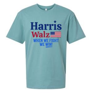 Kamala Harris Tim Walz When We Fight We Win Sueded Cloud Jersey T-Shirt