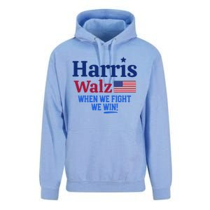 Kamala Harris Tim Walz When We Fight We Win Unisex Surf Hoodie