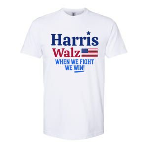 Kamala Harris Tim Walz When We Fight We Win Softstyle CVC T-Shirt