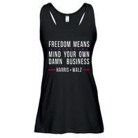 Kamala Harris Tim Walz Mind Your Own Damn Business Ladies Essential Flowy Tank