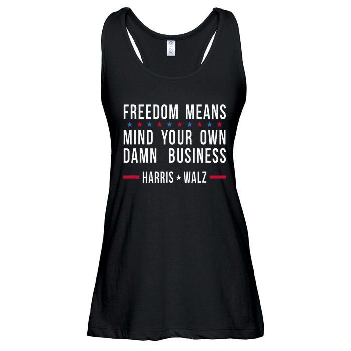 Kamala Harris Tim Walz Mind Your Own Damn Business Ladies Essential Flowy Tank