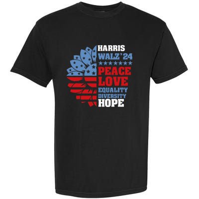 Kamala Harris Tim Walz 2024 Peace Lgbt Harris Walz Waltz Garment-Dyed Heavyweight T-Shirt