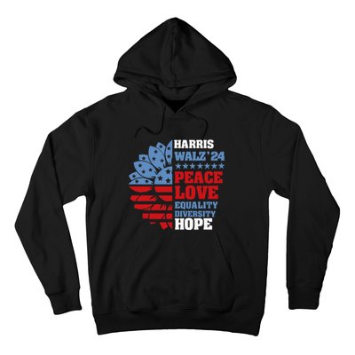 Kamala Harris Tim Walz 2024 Peace Lgbt Harris Walz Waltz Hoodie