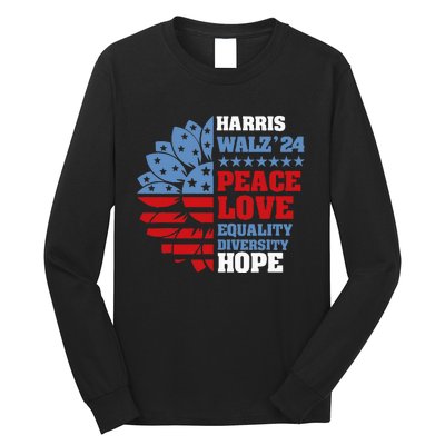 Kamala Harris Tim Walz 2024 Peace Lgbt Harris Walz Waltz Long Sleeve Shirt