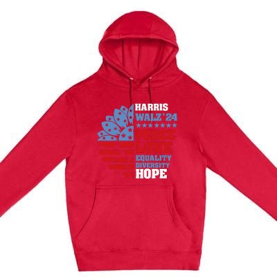 Kamala Harris Tim Walz 2024 Peace Lgbt Harris Walz Waltz Premium Pullover Hoodie