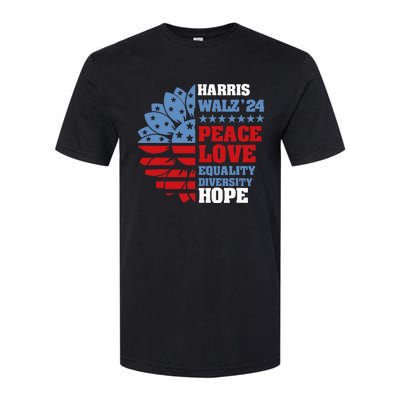 Kamala Harris Tim Walz 2024 Peace Lgbt Harris Walz Waltz Softstyle CVC T-Shirt