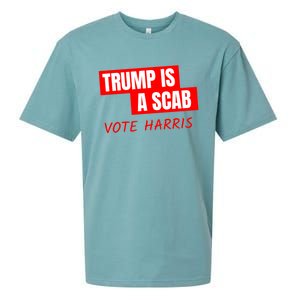 Kamala Harris Tim Walz Election Donald Trump Is A Scab Vote Harris Sueded Cloud Jersey T-Shirt