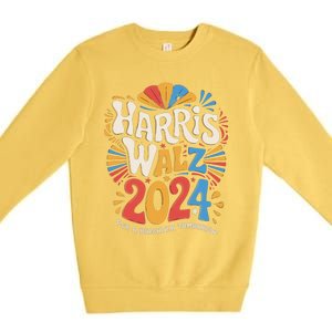 Kamala Harris Tim Waltz Campaign Harris Walz 2024 Election Premium Crewneck Sweatshirt