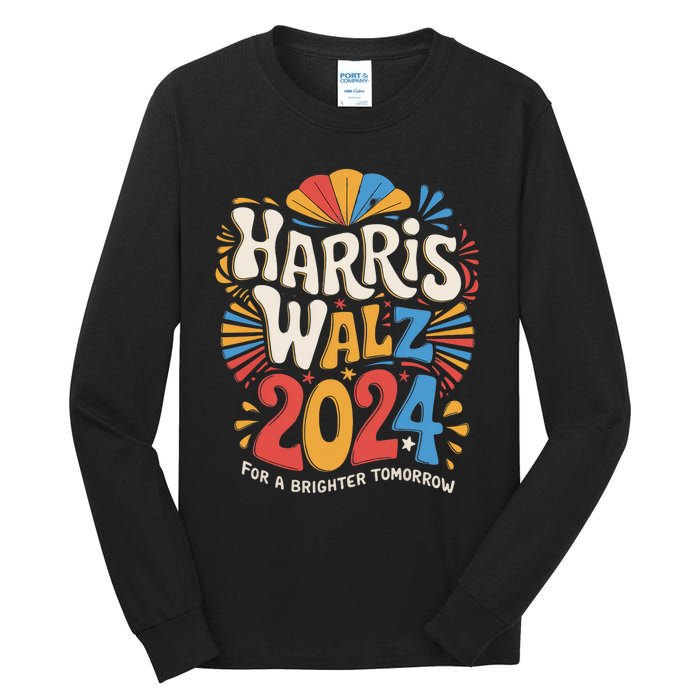 Kamala Harris Tim Waltz Campaign Harris Walz 2024 Election Tall Long Sleeve T-Shirt