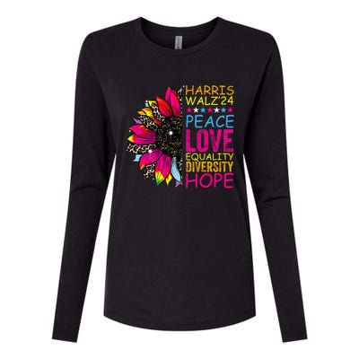 Kamala Harris Tim Walz 2024 Peace Lgbt Harris Walz Waltz Womens Cotton Relaxed Long Sleeve T-Shirt