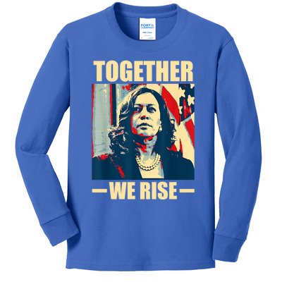 Kamala Harris Together We Rise Design Political Gift Kids Long Sleeve Shirt