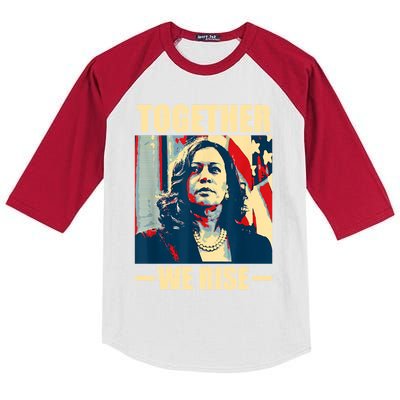 Kamala Harris Together We Rise Design Political Gift Kids Colorblock Raglan Jersey