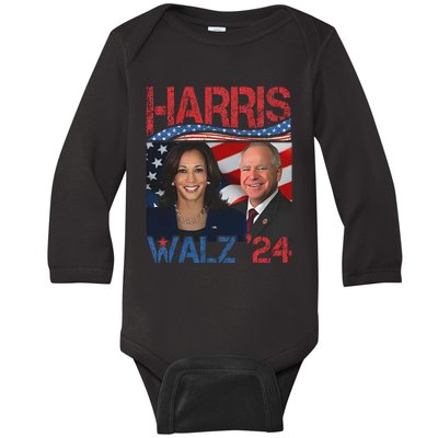 Kamala Harris Tim Walz Waltz Baby Long Sleeve Bodysuit