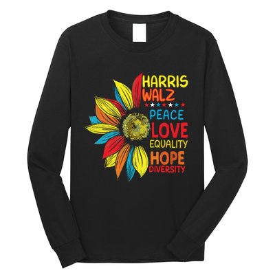 Kamala Harris Tim Walz 2024 Peace Lgbt Harris Walz Waltz Long Sleeve Shirt