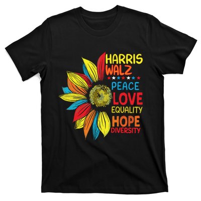 Kamala Harris Tim Walz 2024 Peace Lgbt Harris Walz Waltz T-Shirt