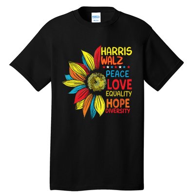 Kamala Harris Tim Walz 2024 Peace Lgbt Harris Walz Waltz Tall T-Shirt