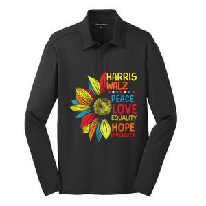 Kamala Harris Tim Walz 2024 Peace Lgbt Harris Walz Waltz Silk Touch Performance Long Sleeve Polo