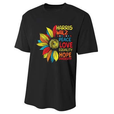 Kamala Harris Tim Walz 2024 Peace Lgbt Harris Walz Waltz Performance Sprint T-Shirt