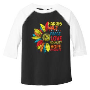 Kamala Harris Tim Walz 2024 Peace Lgbt Harris Walz Waltz Toddler Fine Jersey T-Shirt