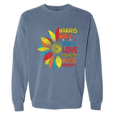 Kamala Harris Tim Walz 2024 Peace Lgbt Harris Walz Waltz Garment-Dyed Sweatshirt