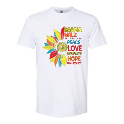 Kamala Harris Tim Walz 2024 Peace Lgbt Harris Walz Waltz Softstyle CVC T-Shirt