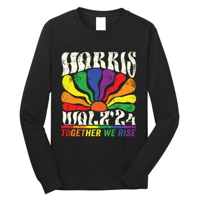 Kamala Harris Tim Walz Pride Lgbt 2024 Together We Rise Long Sleeve Shirt