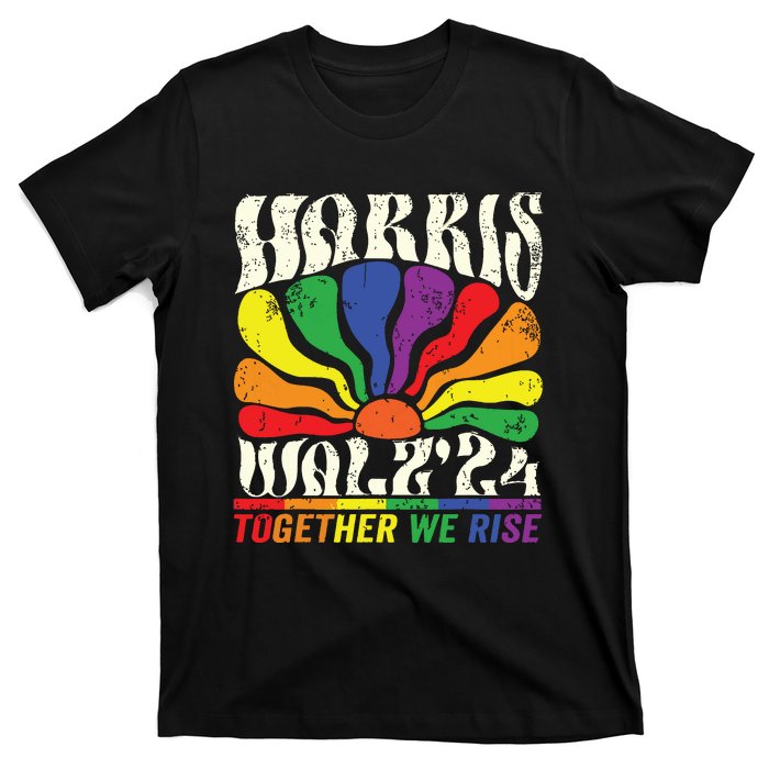 Kamala Harris Tim Walz Pride Lgbt 2024 Together We Rise T-Shirt