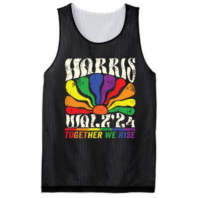 Kamala Harris Tim Walz Pride Lgbt 2024 Together We Rise Mesh Reversible Basketball Jersey Tank