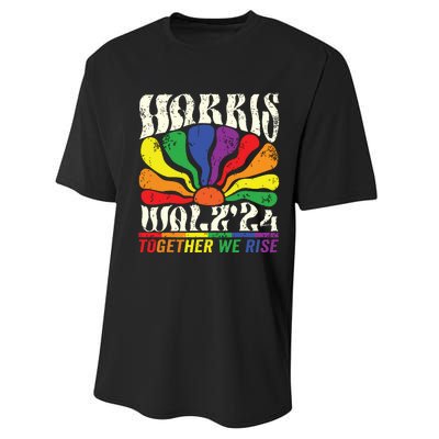 Kamala Harris Tim Walz Pride Lgbt 2024 Together We Rise Performance Sprint T-Shirt