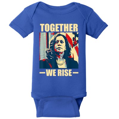 Kamala Harris Together We Rise Design Political Funny Gift Baby Bodysuit