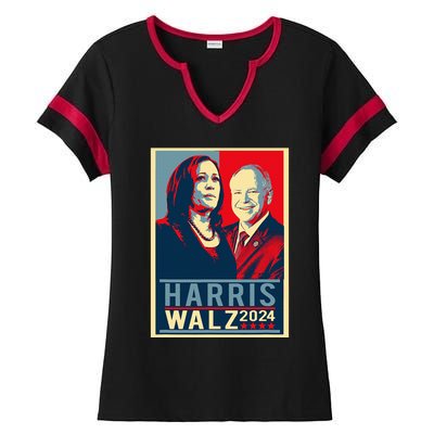 Kamala Harris Tim Waltz 2024 Election Harris Waltz 2024 Ladies Halftime Notch Neck Tee