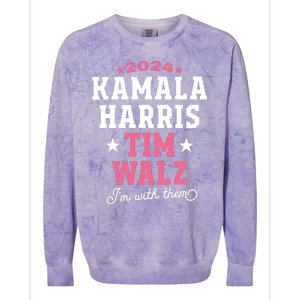 Kamala Harris Tim Walz 2024 President Election Im With Them Colorblast Crewneck Sweatshirt