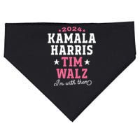 Kamala Harris Tim Walz 2024 President Election Im With Them USA-Made Doggie Bandana