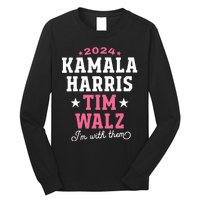 Kamala Harris Tim Walz 2024 President Election Im With Them Long Sleeve Shirt