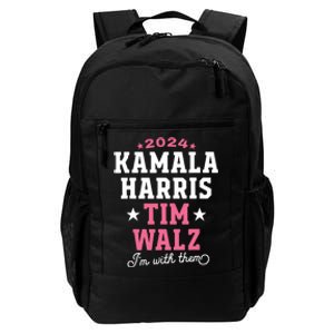 Kamala Harris Tim Walz 2024 President Election Im With Them Daily Commute Backpack