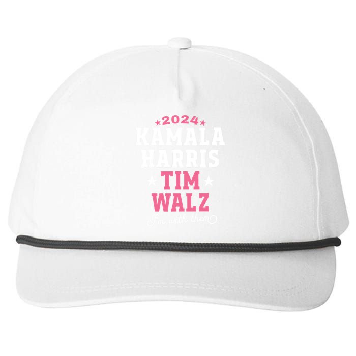 Kamala Harris Tim Walz 2024 President Election Im With Them Snapback Five-Panel Rope Hat