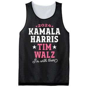 Kamala Harris Tim Walz 2024 President Election Im With Them Mesh Reversible Basketball Jersey Tank