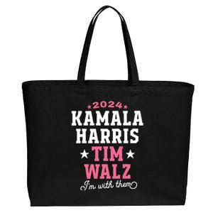 Kamala Harris Tim Walz 2024 President Election Im With Them Cotton Canvas Jumbo Tote