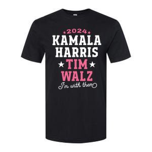 Kamala Harris Tim Walz 2024 President Election Im With Them Softstyle CVC T-Shirt