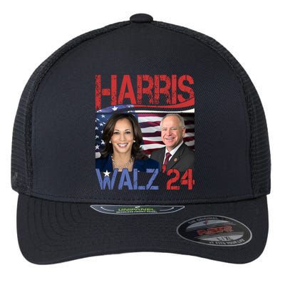 Kamala Harris Tim Walz 2024 Election Flexfit Unipanel Trucker Cap