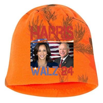 Kamala Harris Tim Walz 2024 Election Kati - Camo Knit Beanie