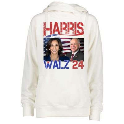 Kamala Harris Tim Walz 2024 Election Womens Funnel Neck Pullover Hood