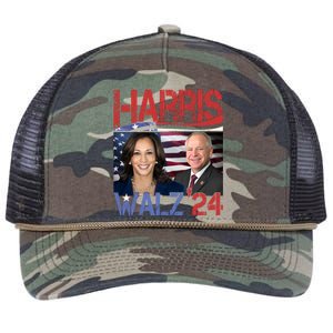 Kamala Harris Tim Walz 2024 Election Retro Rope Trucker Hat Cap