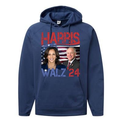 Kamala Harris Tim Walz 2024 Election Performance Fleece Hoodie