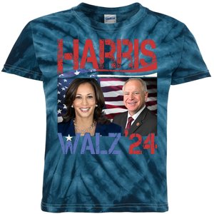 Kamala Harris Tim Walz 2024 Election Kids Tie-Dye T-Shirt