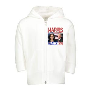 Kamala Harris Tim Walz 2024 Election Toddler Zip Fleece Hoodie