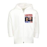 Kamala Harris Tim Walz 2024 Election Toddler Zip Fleece Hoodie